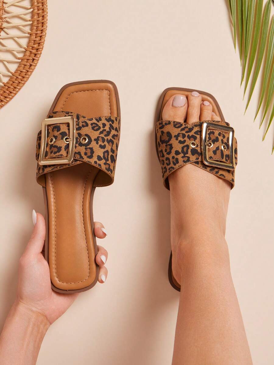 SHUZIA 女士时尚百搭可调节搭扣平底一脚蹬凉鞋 - 彩色 - 查看 1