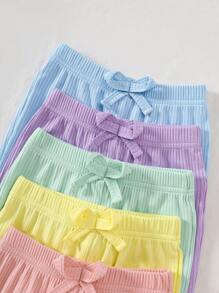 SHEIN Vintaside Kids 5件/10套女婴春夏装5色短袖上衣和长裤 - 彩色 - 查看 5