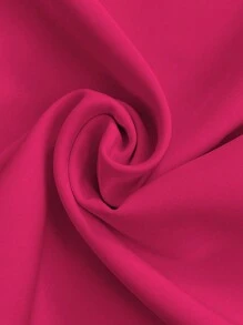 SHEIN Unity 复古中国风纽扣装饰短袖衬衫 - 玫紅色 - 查看 8
