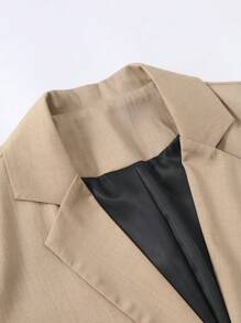 Calvornis Plus Size Men's Solid Color Button Front Long Sleeve Blazer And Pants Business/Casual Suit Set Men Casual Suit Men Suit Spring Fall 18 25 63 77 Men Suits Suit Set Suits For Men Suit Set - Khaki - View 3