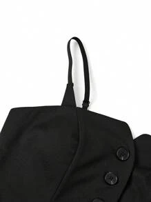 Ellevyn Women's Elegant Commuter Adjustable Strap Fitted A-Line Hem Slit Colorblock Camisole Tank TopSummer Mother's Day Graduation Church Brunch