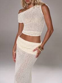 TRNVIE Women Two Pieces Outfits For Daily Wear - Beige - View 7