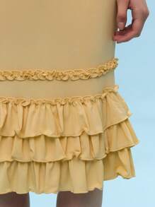 COUREZ Gonna midi a balze trasparente, outfit estivi da donna per primavera ed estate, stile Y2K/vintage casual