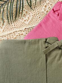 Kleine Mädchen 2 Stücke/Set Lässig Einfarbig Gewebt Locker Sitzende Shorts