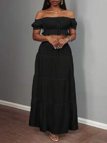 Slaydiva Women Two Pieces Outfits For Daily Wear Island Vacation Outfits - Black - View 3