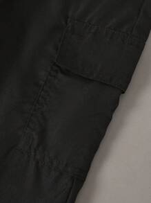 2pcs/Set Tween Boys Casual Streetwear Comfy Graffiti Print Loose Round Neck Short Sleeve Knit T-Shirt And Denim Pants Outfit, Suitable For Commuting, School, Daily, Vacation, Sports, Spring/Summer - Black - View 4