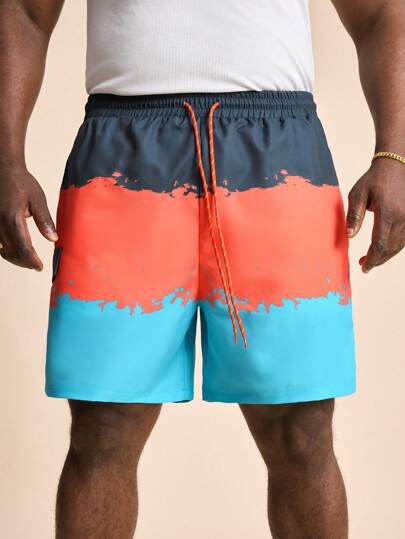 EASEVO Shorts holgados de punto con bloques de color para tallas grandes de hombre, adecuados para el verano
