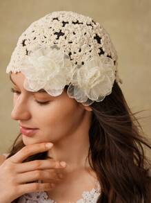 MOTF PREMIUM STEREO FLORAL CROCHET BEANIE HAT