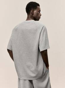Ontre Camiseta casual de verano 2025 para hombres, adecuada para vacaciones, playa, uso diario, fiesta de graduación, corte holgado y manga raglán