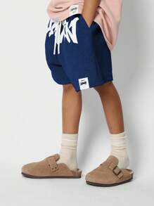 SUMWON Performance Drop Crotch Athletic Shorts Teen Relaxed Fit Drawstring Streetwear Bottoms Skateboard Lounge Training Sporty Activewear