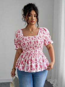 Elenzga Vacation Inspired Shirt With Gather Design, Makes You Look Slimmer - Multicolor - View 3