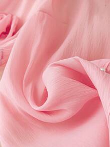 大码粉色提花休闲度假衬衫 - 粉色 - 查看 4