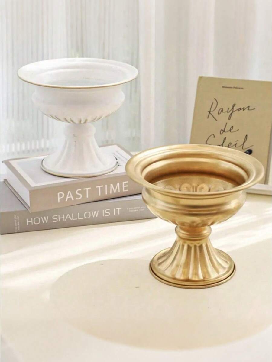 Retro High Foot Flowerpot, European Style Wedding Decoration Flower Vase, Photography Prop, Dry Flower Arrangement, High-End Decor - Multicolor - View 1