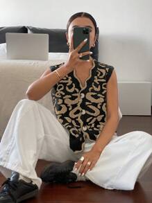 Siren Gaze Women Knitted Vest Sleeveless, Fashionable For Summer - Multicolor - View 3