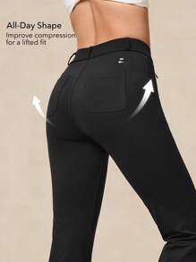 OutZeal 女式吸汗高科技尼龙紧身高腰喇叭裤，适合徒步旅行