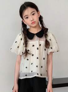 DAZY 女孩可爱大脸夏季时尚服装 - 彩色 - 查看 3