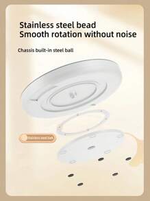 1pc Kitchen Turntable Multi-Function Countertop Condiment Bottle Soy Sauce Vinegar Storage Rack Fruit Plate 360 Rotating Storage Rack,Kitchen,Kitchen Accessories,Kitchen Organization And Storage