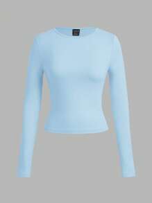 SHEIN EZwear 3 件套女士休闲宽领紧身长袖 T 恤套装，适合夏季 - 彩色 - 查看 7