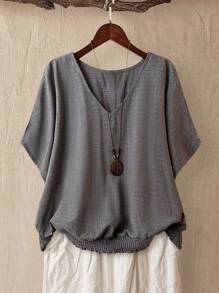 Linhara Women's Plus Size V-Neck T-Shirt, Commute Casual Comfort Going Out Tops, Western Vacation Party Summer Women's Outfit, Elegant
