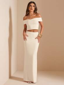 SHEIN BAE Women Two Pieces Outfits For Daily Wear Honeymoon Outfits Woman - Apricot - View 4