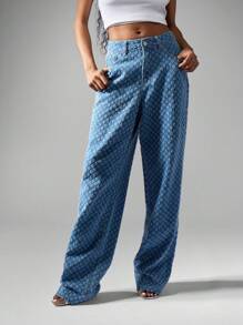 MISSGUIDED Quần Jeans Ống Thẳng Cạp Cao Cổ Điển - Màu xanh lam - Xem 6