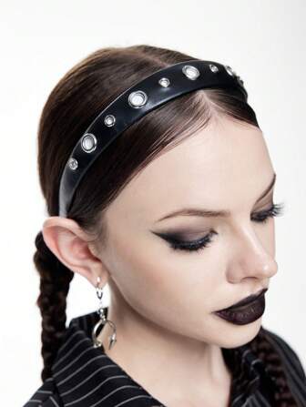 Grunge Punk 1pc New Design Metal Rivet Punk Headband Hair Band Diadema Hair Hoop