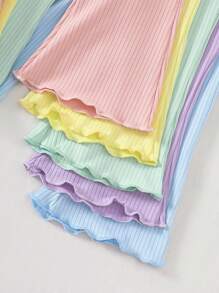 SHEIN Vintaside Kids 5件/10套女婴春夏装5色短袖上衣和长裤 - 彩色 - 查看 7