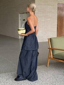 DAZY Women Denim Two Pieces Outfits - Blue - View 2