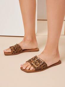 SHUZIA 女士时尚百搭可调节搭扣平底一脚蹬凉鞋 - 彩色 - 查看 2