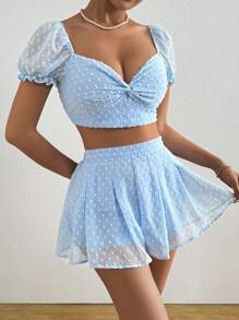Breezaya Conjunto de dos piezas para mujer para uso diario, ropa de verano para mujer, conjunto de 2 piezas de verano para mujer - Azul - Ver 3