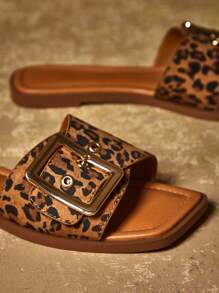 SHUZIA 女士时尚百搭可调节搭扣平底一脚蹬凉鞋 - 彩色 - 查看 6