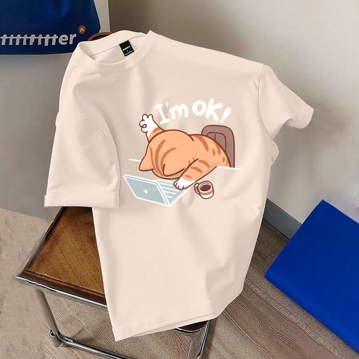 Pieza Camiseta de manga corta y cuello redondo para hombre, de moda para el verano