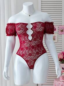 PetitDoll Áo ngực hở vai ren gợi cảm cỡ lớn không đường may (không gọng) - Màu Đỏ Sâu - Xem 6