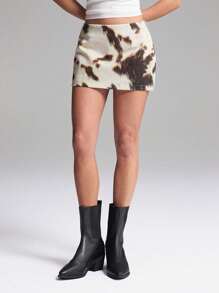 LYSMO 2025年新款波西米亚风女装牛仔印花迷你裙