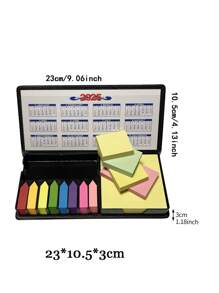 SHEIN 1 Set mit mehrfarbigen Haftnotizen mit Kunstleder Verpackung, 2025 Kalender & mehr