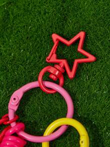 Teletubbies X SHEIN Lindo llavero con patrón de Po, colgador de bolso - Rojo - Ver 5