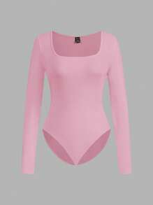 SHEIN EZwear 3 件套女士方领长袖紧身服装套装，适合夏季 - 彩色 - 查看 9