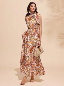 Chiquease Women's Elegant Ruffled Collar Dress, Fashion Suitable For Summer