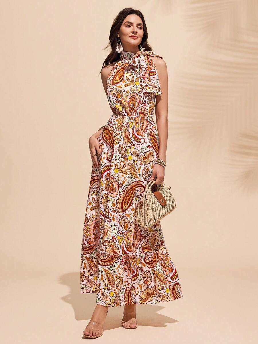 Chiquease Women's Elegant Ruffled Collar Dress, Fashion Suitable For Summer