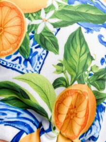 Soleia 3pcs/Set Fruit Print Bikini Set For Beach Vacation