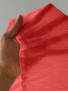 Maweii 2pcs Set Plus Size Elegant Casual Holiday Ruched Lantern Sleeve Top Fall Cloth For Women - Watermelon Pink - View 7