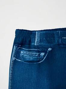 Women's 2025 Denim Effect Leggings, Tight-Fitting Yoga Pants, Suitable For Casual, Street Style, Comfortable Long Pants - Multicolor - View 4