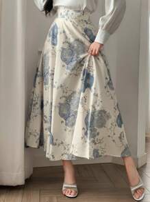 Joudiya 女士印花长裙，优雅大方，适合春夏穿着，时尚得体。 - 彩色 - 查看 5