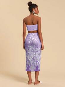 Travachic Trang phục hai mảnh dành cho phụ nữ mặc hàng ngày - Màu tím hoa cà - Xem 2