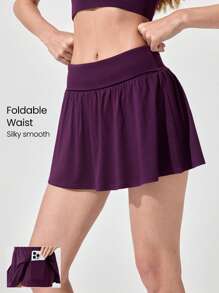 GLOWMODE 3.5英寸莫代尔丝滑可折叠腰裙带侧袋防滑抓地日常休闲装 - 櫻桃可樂 - 查看 8