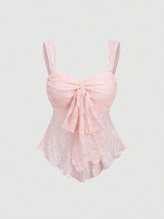 Sweetra Bandeau gepolsterter Schmetterling gemusterter kurzer Crop-Top