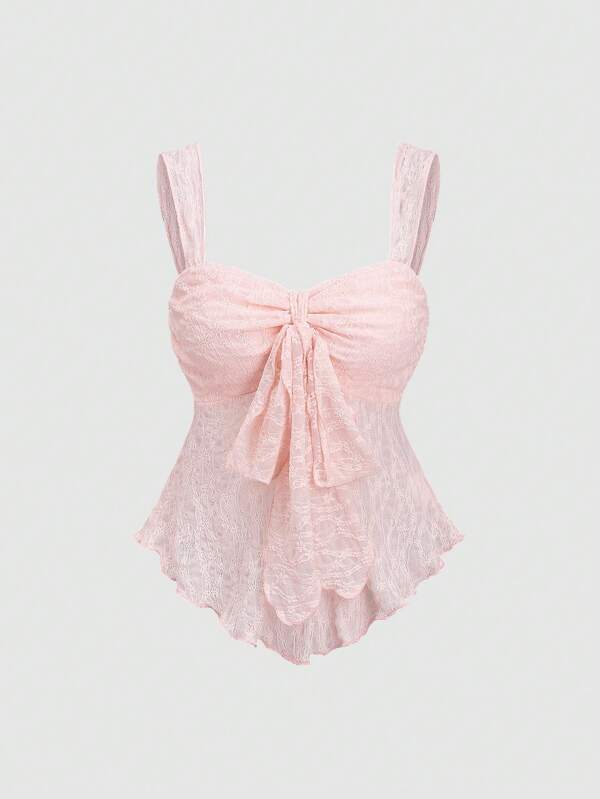 Sweetra Bandeau gepolsterter Schmetterling gemusterter kurzer Crop-Top