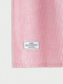 EASEVO Camisa de manga corta holgada y casual de talla grande para hombre, a rayas, en color rosa y blanco