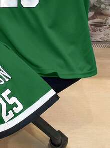 SHEIN Tween Boy Sporty Streetwear Rib Knit Mesh Tank Top And Shorts Set, Breathable For Outing & Exercise, Spring/Summer - Dark Green - View 5