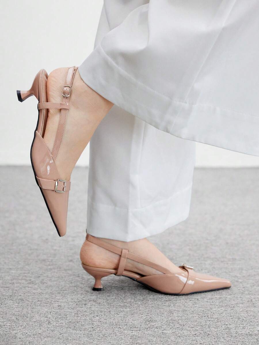 CUCCOO BIZCHIC Modische Damen Spitze Ketten-Absatz High Heel Pumps, Pendler Stil